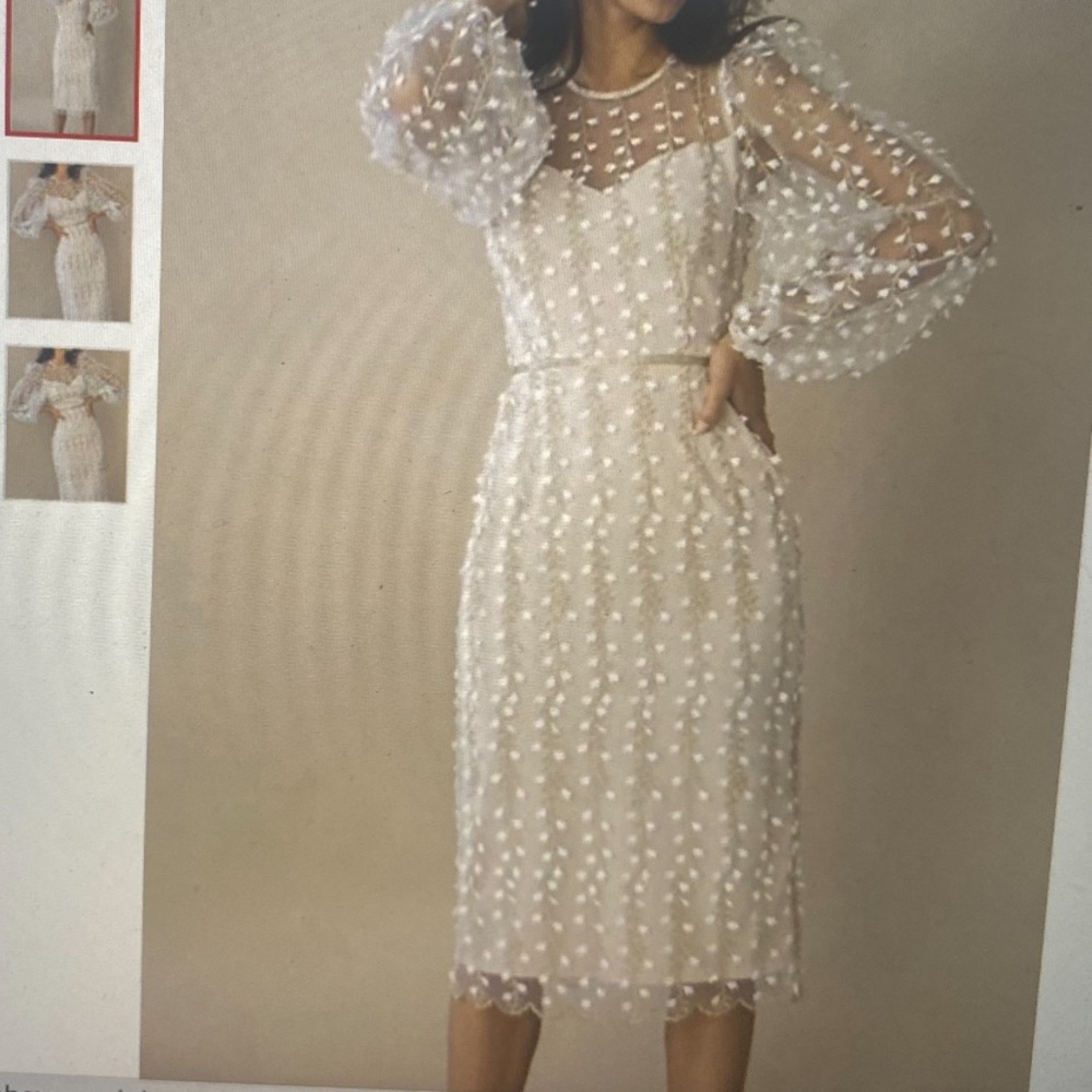 Beautiful and unique ivory midi dress! NWT